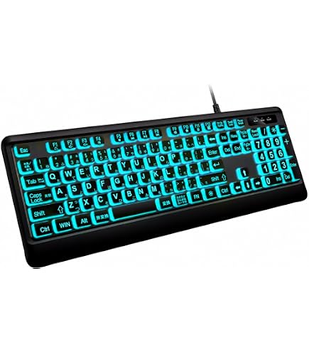 Amazon | DHKBL 大きめの文字の光るホワイトLED付きフルサイズ